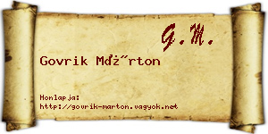 Govrik Márton névjegykártya