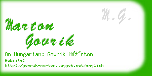 marton govrik business card